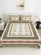 Viscose Gangour Collection 95x108 Double Bedsheet with Camel Motif Design