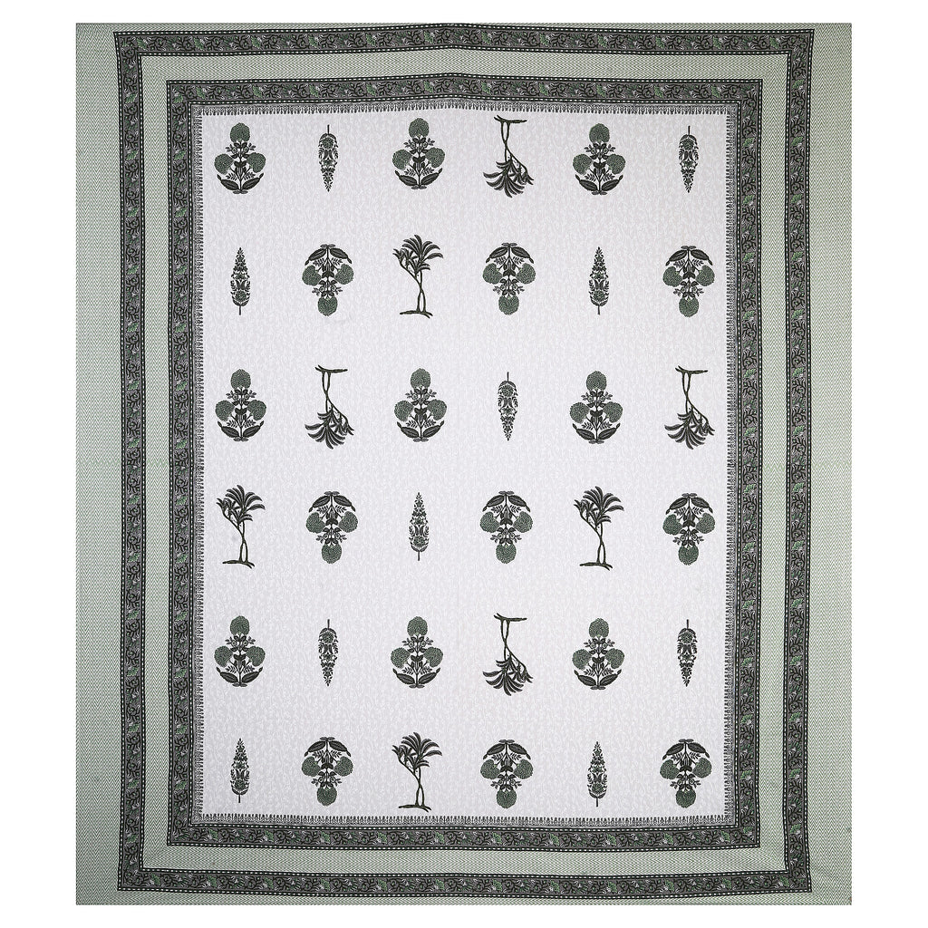 95x108 Viscose Hungama Collection Double Bedsheet with Traditional Leaf & Floral Print + Pillow Covers