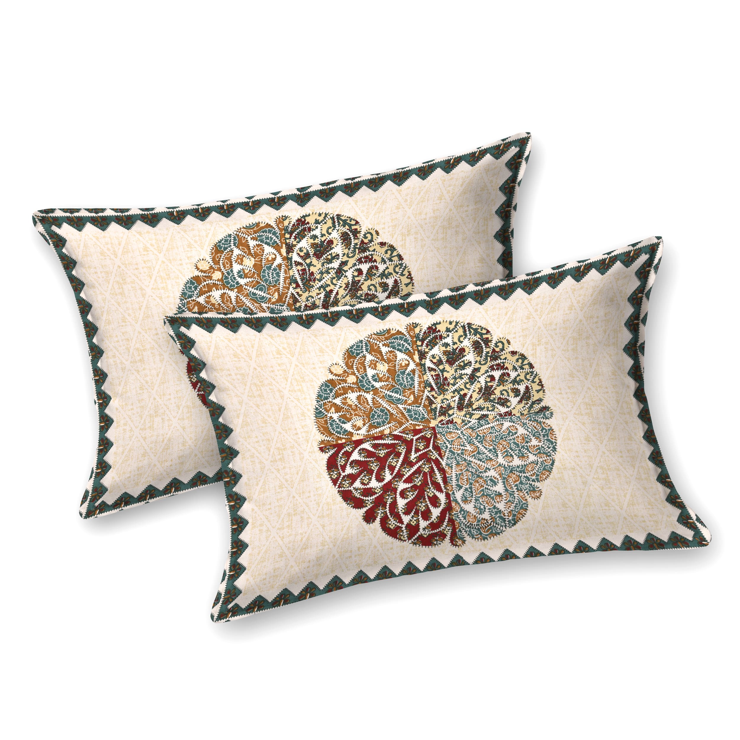 95-108 Viscose Gangour Collection Double Bedsheet with Floral Mandala Design
