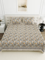 Viscose Bindaas Collection 95x108 Double Bedsheet with Elegant Floral Vine Pattern