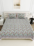 Viscose Bindaas Collection 95x108 Double Bedsheet with Elegant Floral Vine Pattern