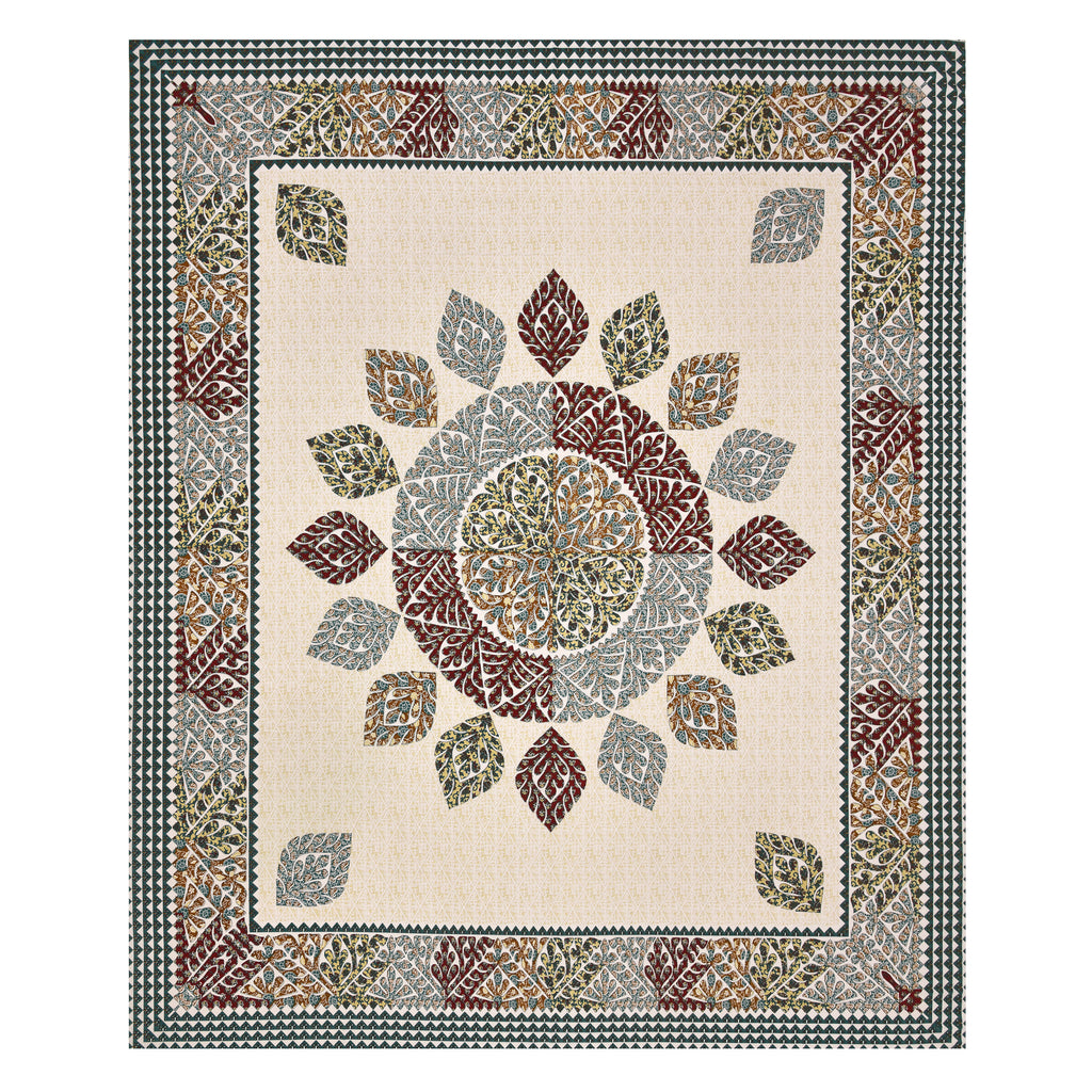 95-108 Viscose Gangour Collection Double Bedsheet with Floral Mandala Design