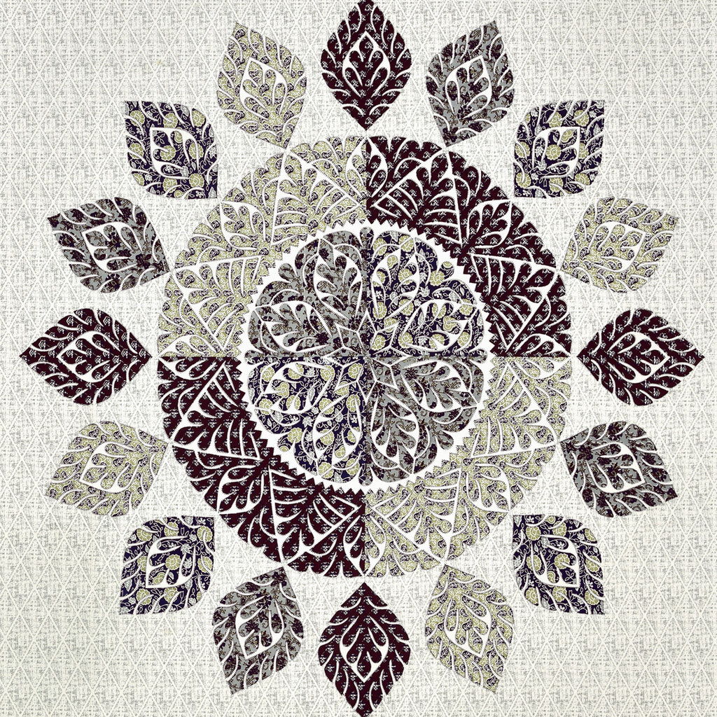 95-108 Viscose Gangour Collection Double Bedsheet with Floral Mandala Design