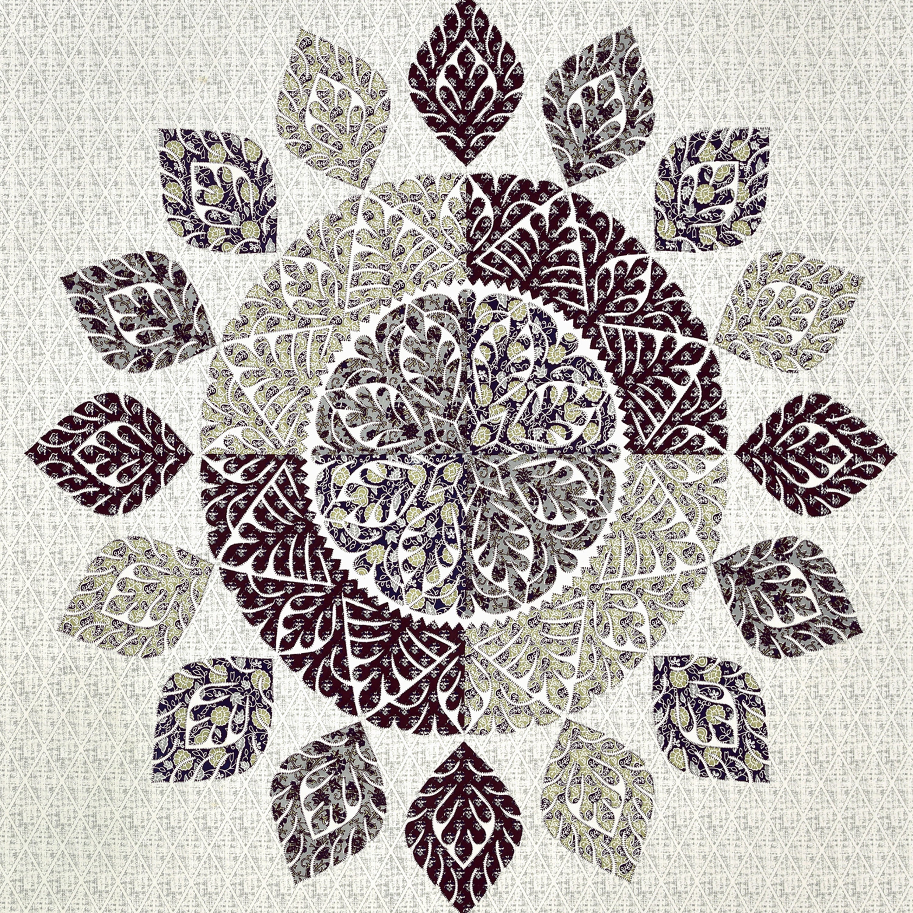 95-108 Viscose Gangour Collection Double Bedsheet with Floral Mandala Design