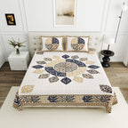 95-108 Viscose Gangour Collection Double Bedsheet with Floral Mandala Design