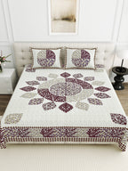 95-108 Viscose Gangour Collection Double Bedsheet with Floral Mandala Design