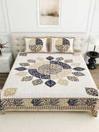 95-108 Viscose Gangour Collection Double Bedsheet with Floral Mandala Design