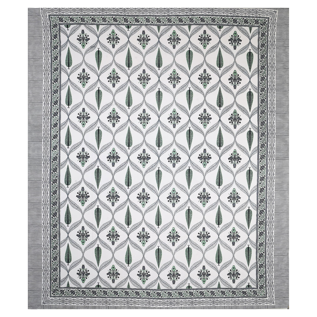 95x108 Viscose Hungama Collection Double Bedsheet with Geometric Floral Patterns & Matching Pillow Covers