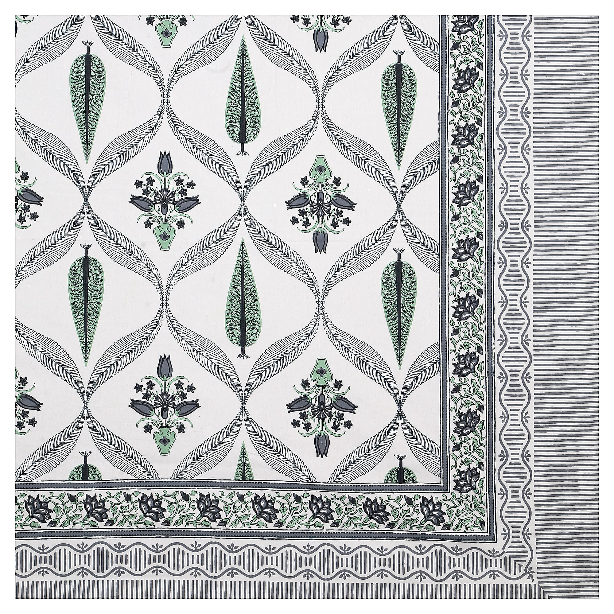 95x108 Viscose Hungama Collection Double Bedsheet with Geometric Floral Patterns & Matching Pillow Covers