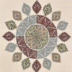 95-108 Viscose Gangour Collection Double Bedsheet with Floral Mandala Design