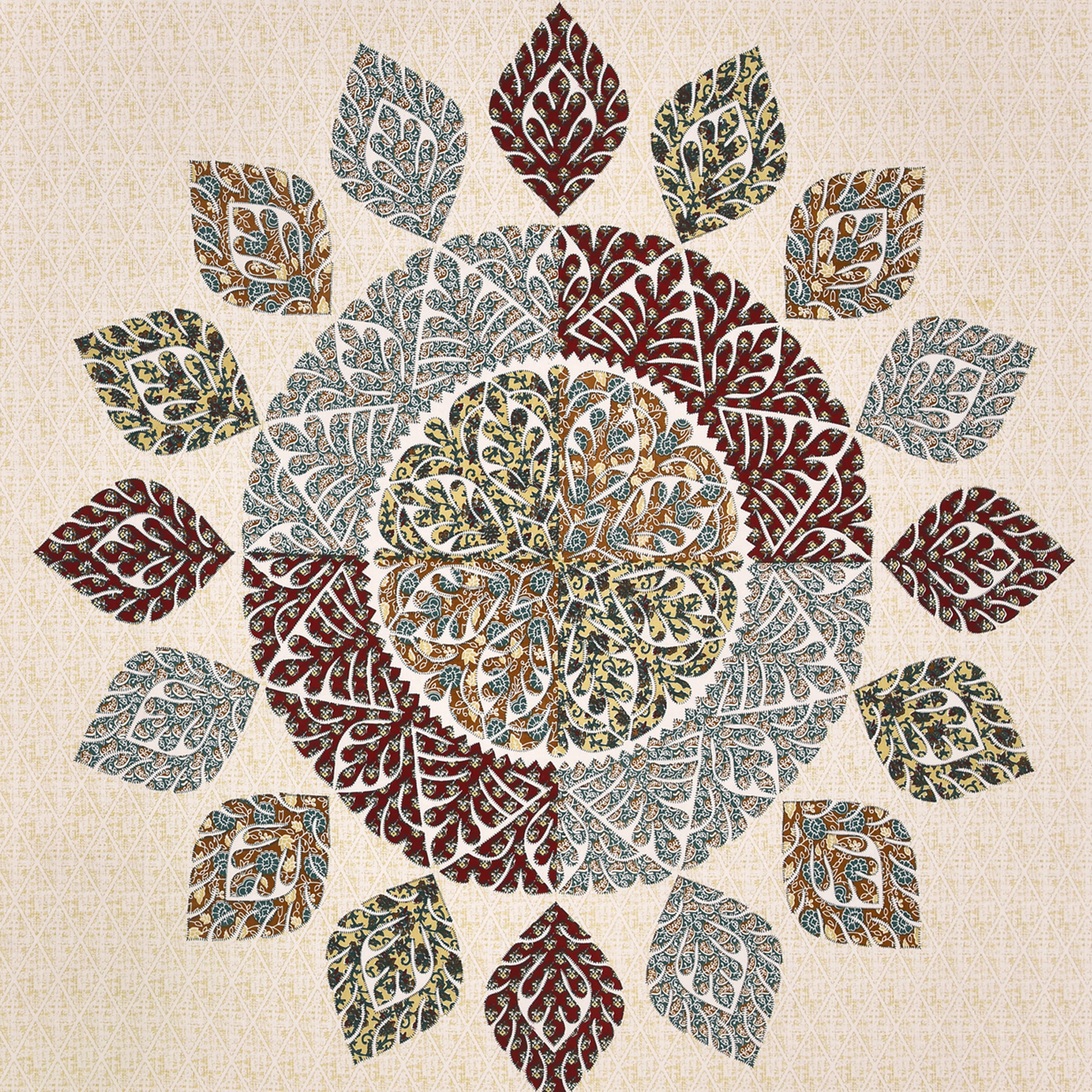 95-108 Viscose Gangour Collection Double Bedsheet with Floral Mandala Design