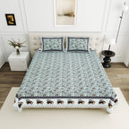 Viscose Bindaas Collection 95x108 Double Bedsheet with Heritage Elephant Border Design