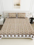 Viscose Bindaas Collection 95x108 Double Bedsheet with Heritage Elephant Border Design