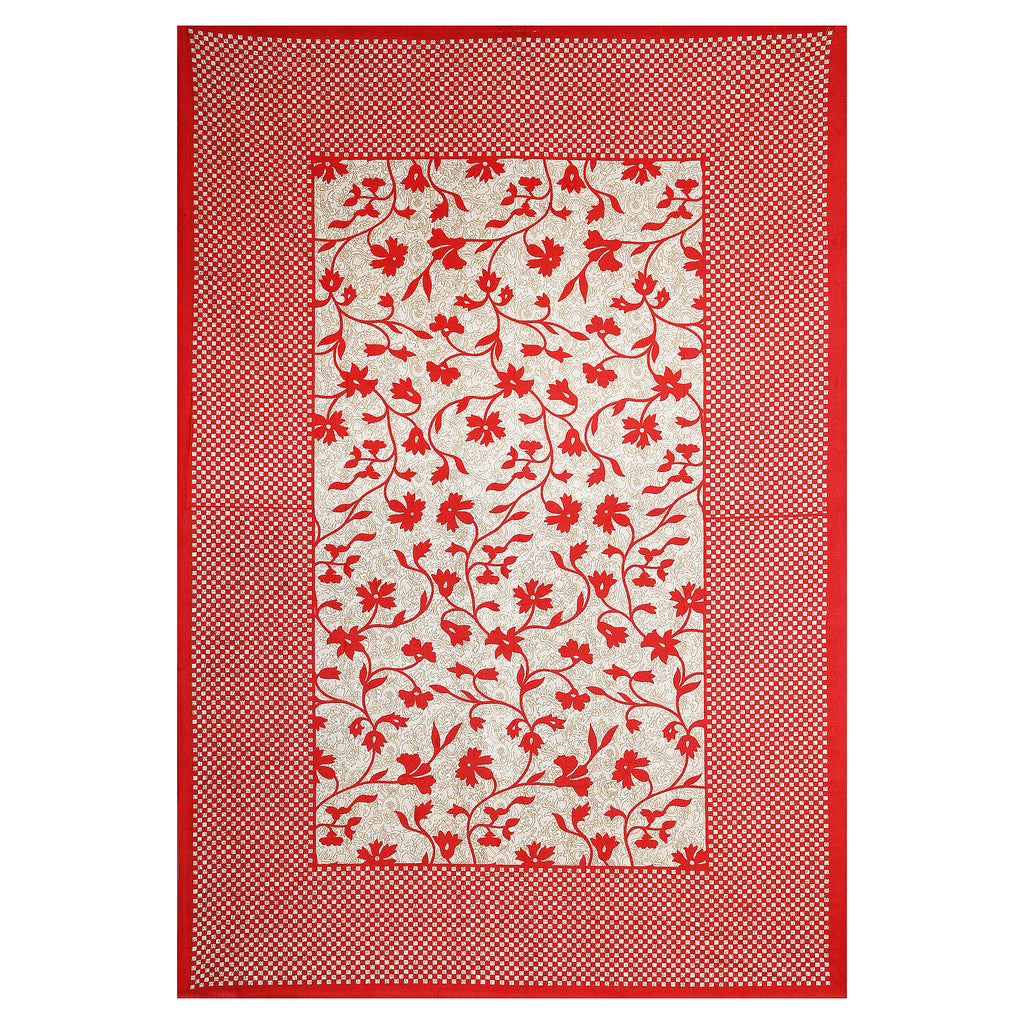 59" Elegant Floral Vine Print 100% Cotton Single Bedsheet with 1 Pillow Cover (60x90)