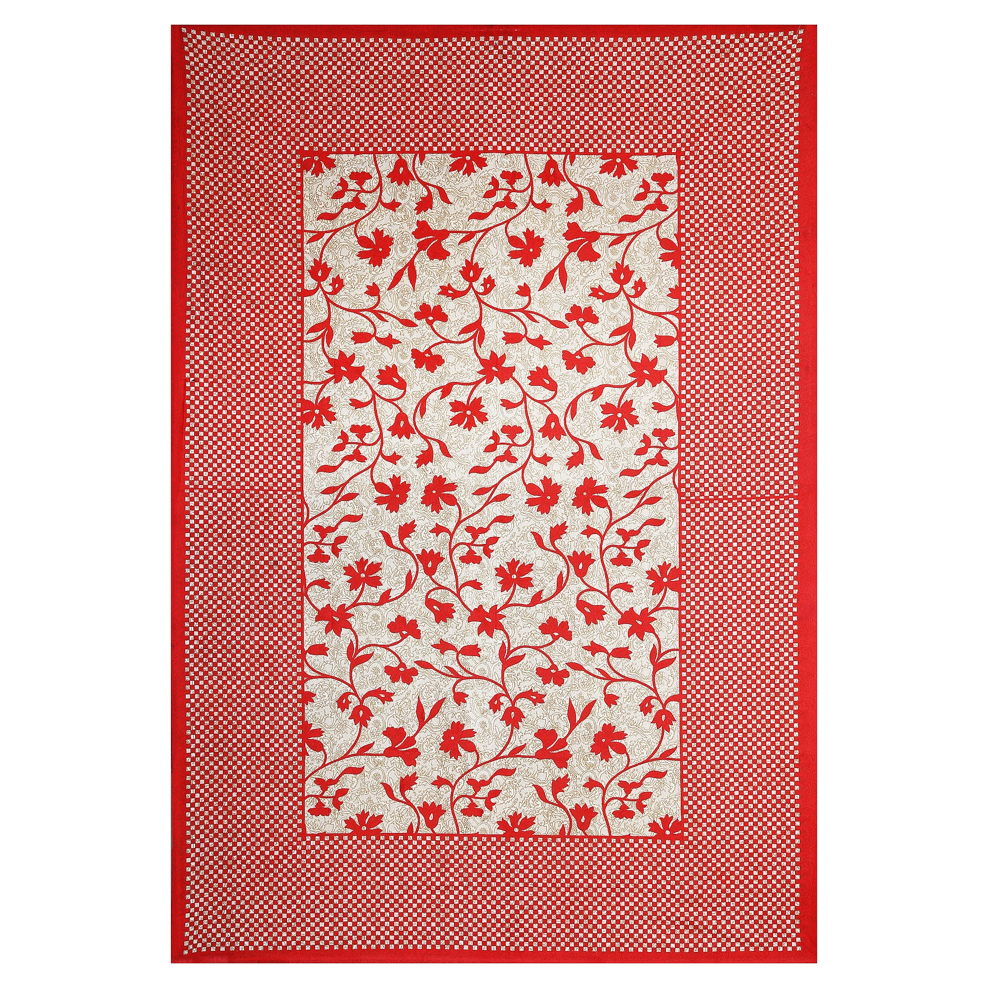 59" Elegant Floral Vine Print 100% Cotton Single Bedsheet with 1 Pillow Cover (60x90)