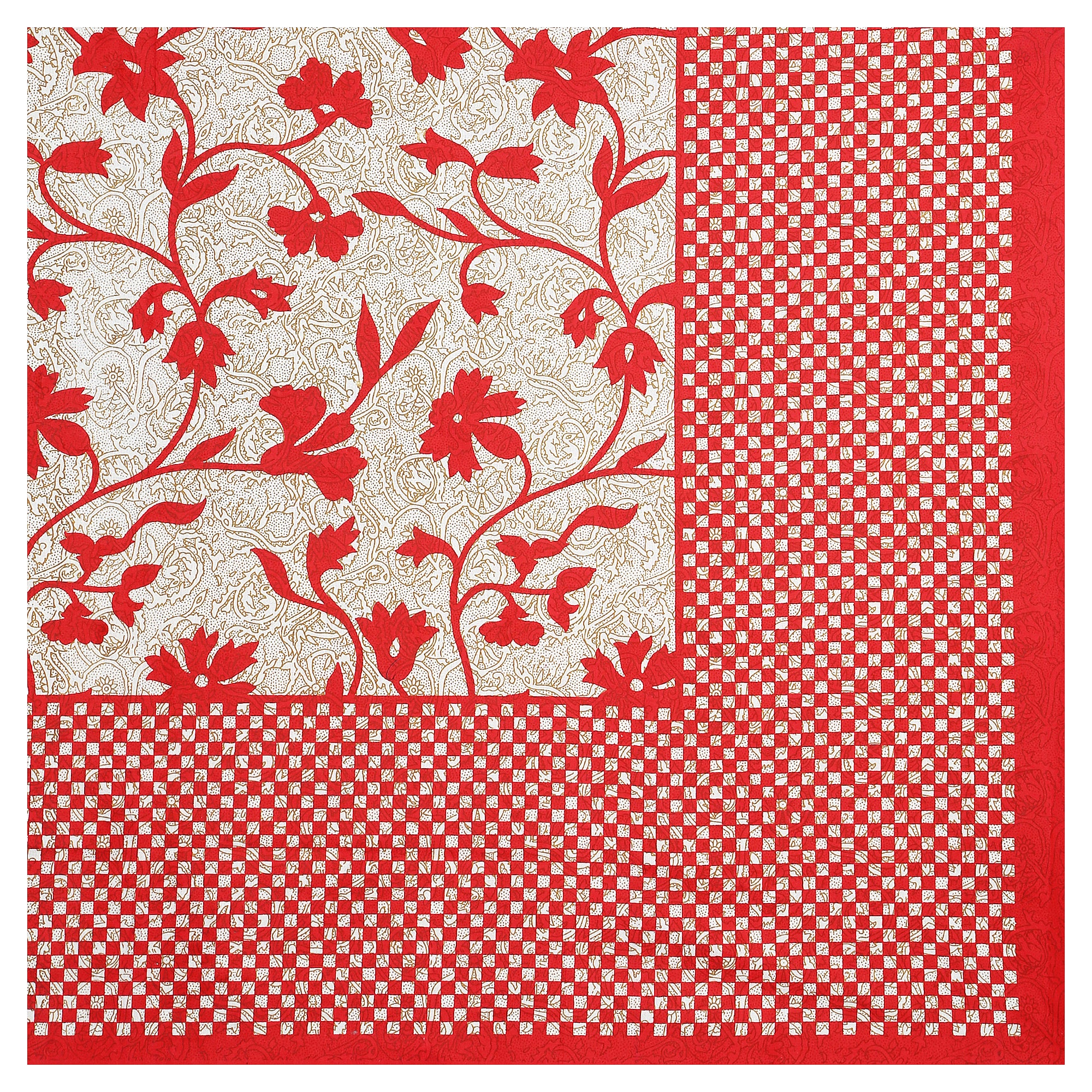 59" Elegant Floral Vine Print 100% Cotton Single Bedsheet with 1 Pillow Cover (60x90)