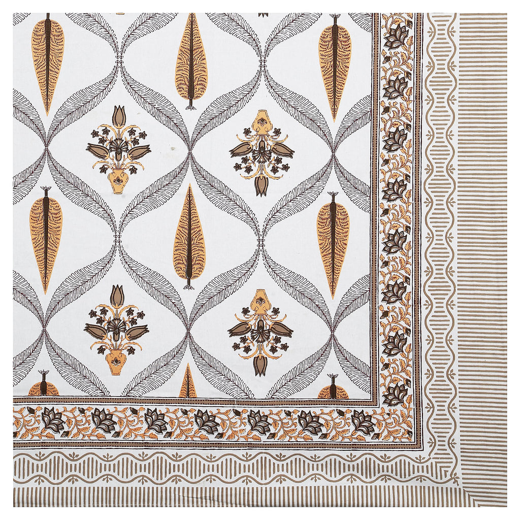 95x108 Viscose Hungama Collection Double Bedsheet with Geometric Floral Patterns & Matching Pillow Covers