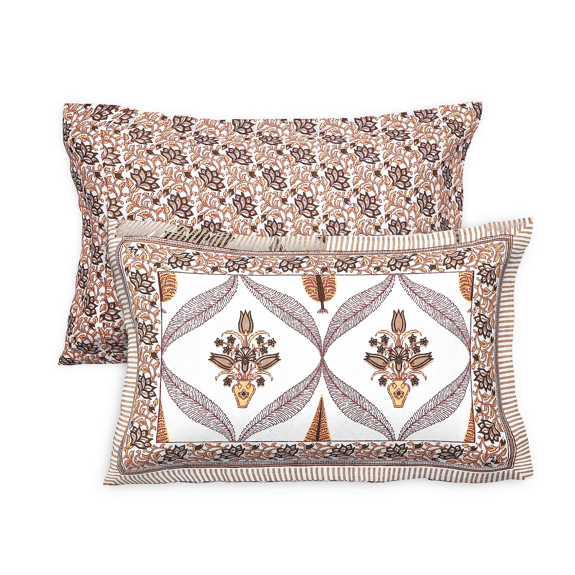 95x108 Viscose Hungama Collection Double Bedsheet with Geometric Floral Patterns & Matching Pillow Covers