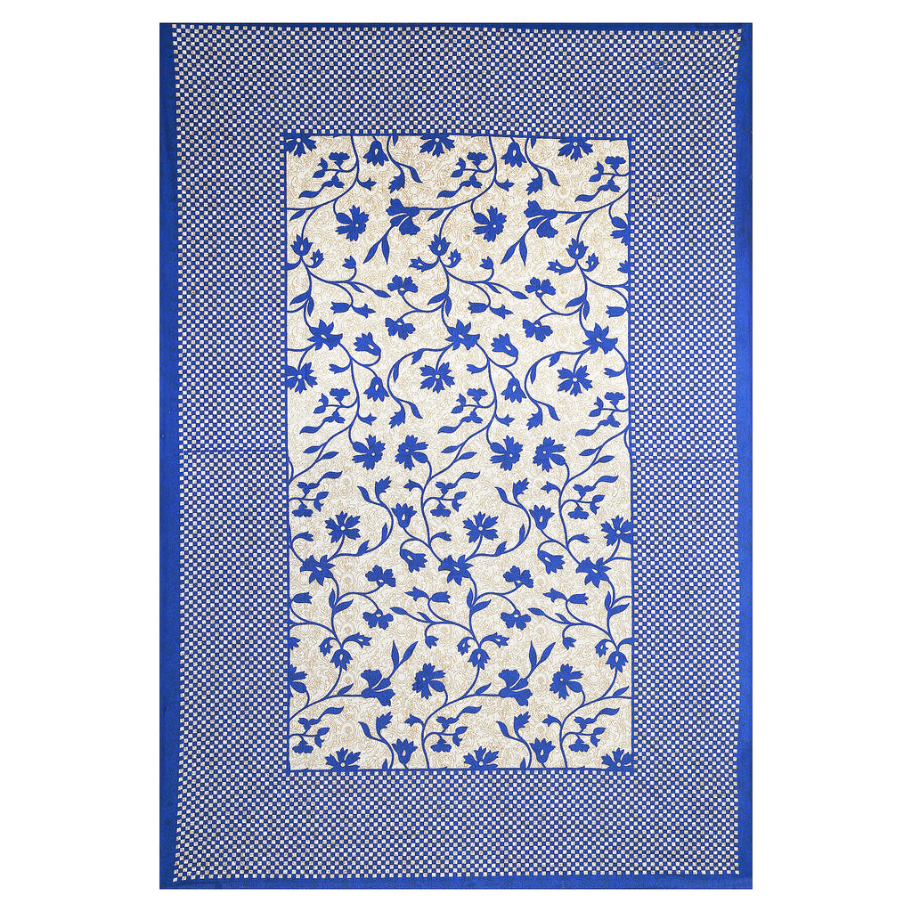 59" Elegant Floral Vine Print 100% Cotton Single Bedsheet with 1 Pillow Cover (60x90)