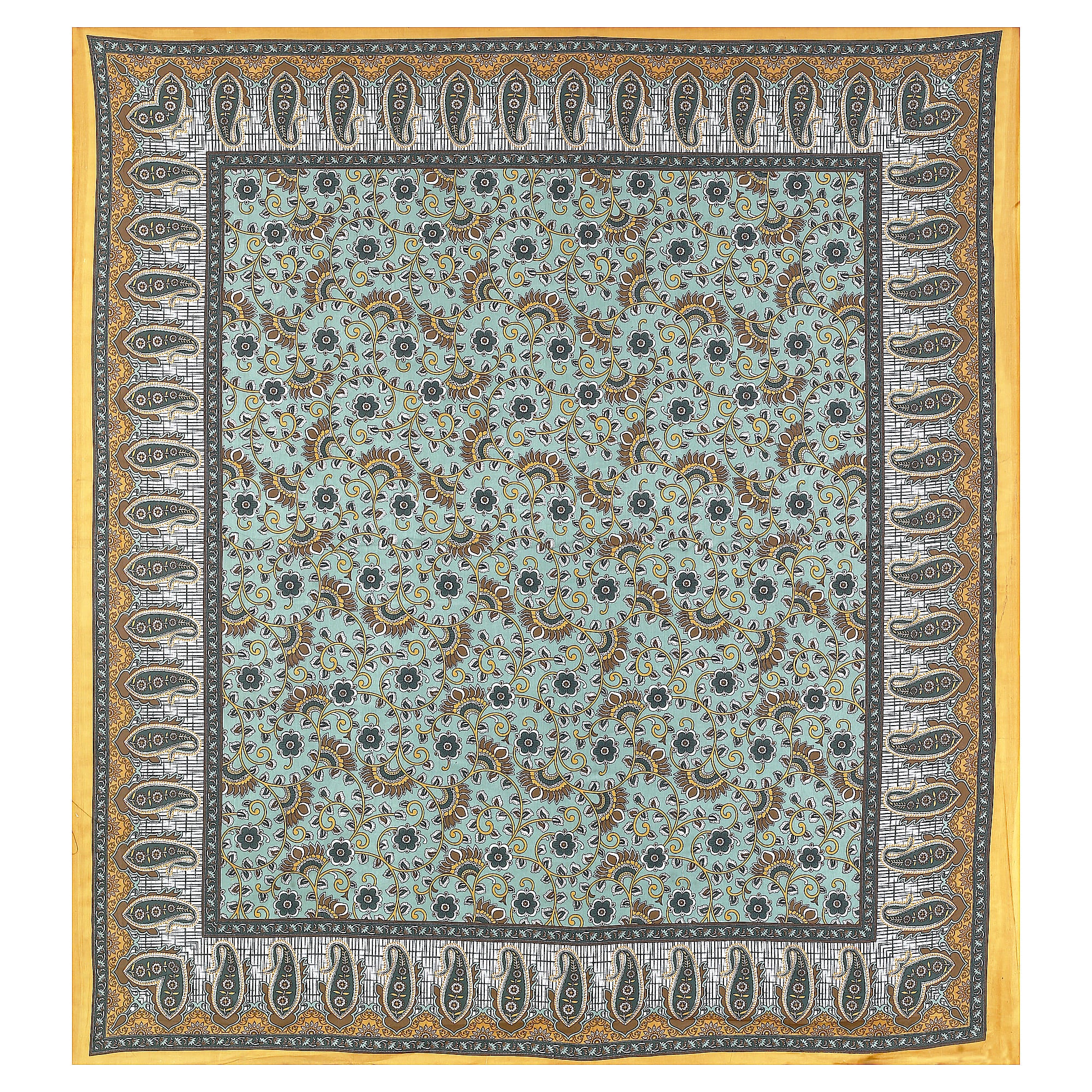 Heritage Collection Cotton Double Bedsheet with Pillow Covers | Paisley & Floral Print | 90x100 Inches