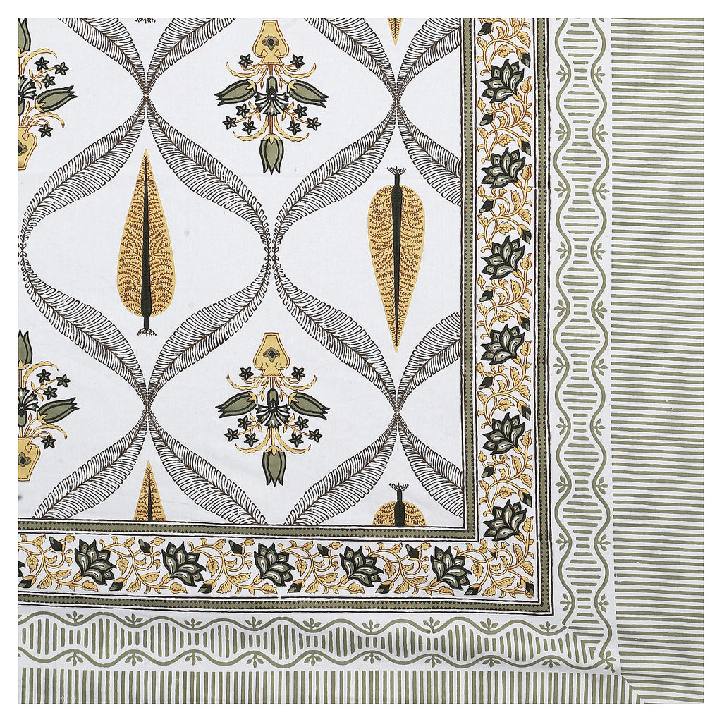 95x108 Viscose Hungama Collection Double Bedsheet with Geometric Floral Patterns & Matching Pillow Covers
