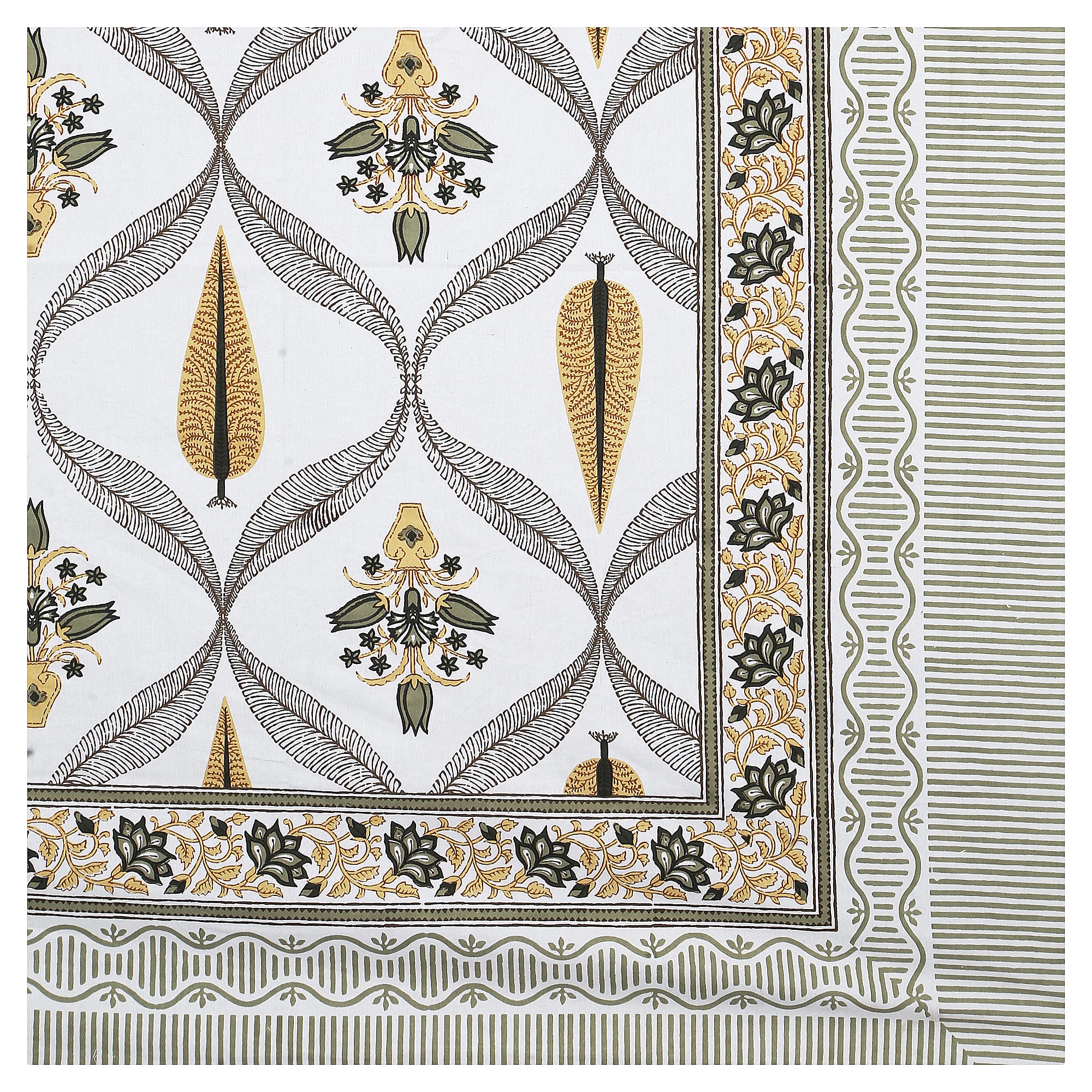95x108 Viscose Hungama Collection Double Bedsheet with Geometric Floral Patterns & Matching Pillow Covers