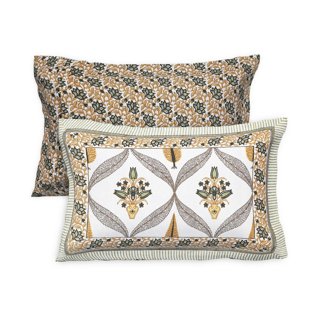 95x108 Viscose Hungama Collection Double Bedsheet with Geometric Floral Patterns & Matching Pillow Covers