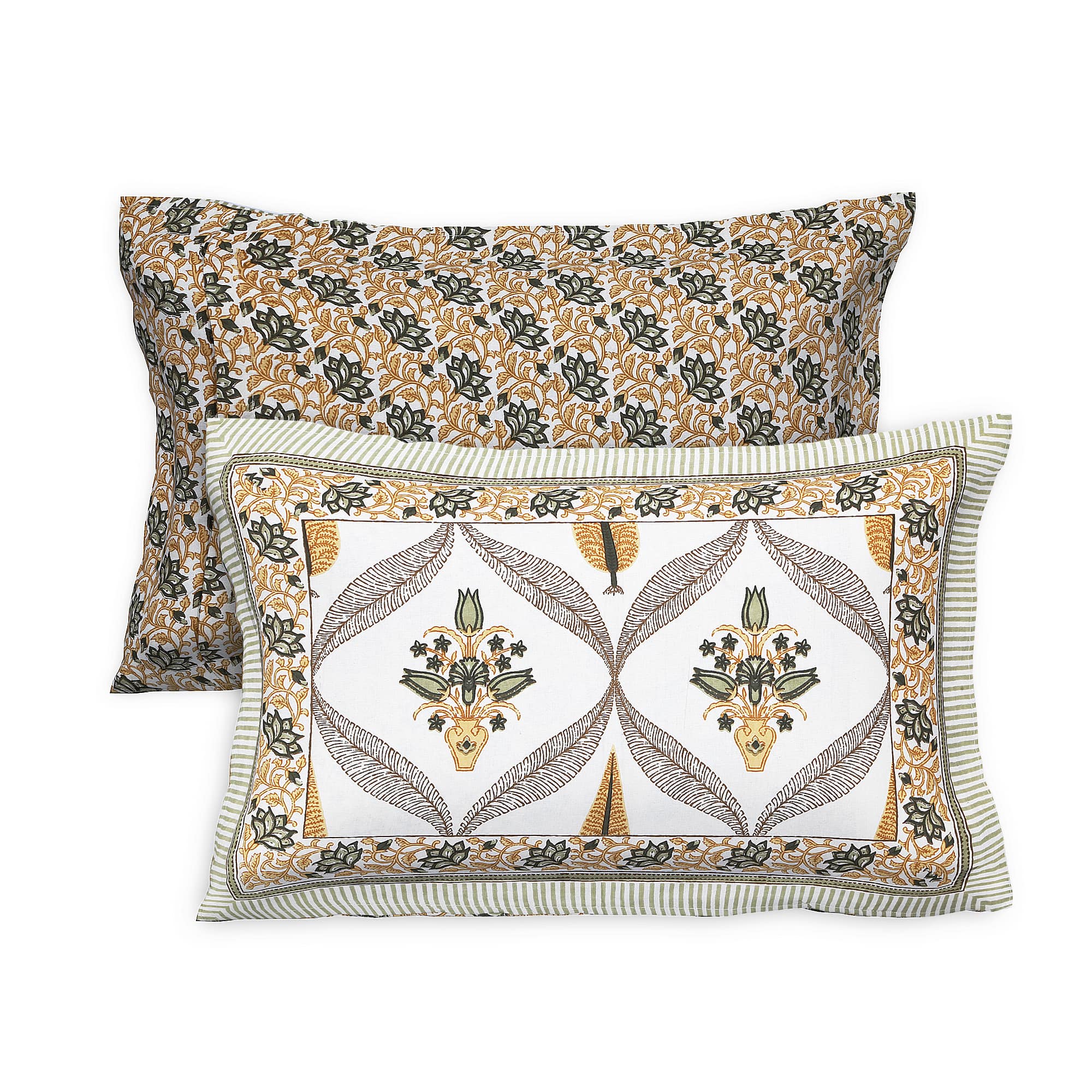 95x108 Viscose Hungama Collection Double Bedsheet with Geometric Floral Patterns & Matching Pillow Covers