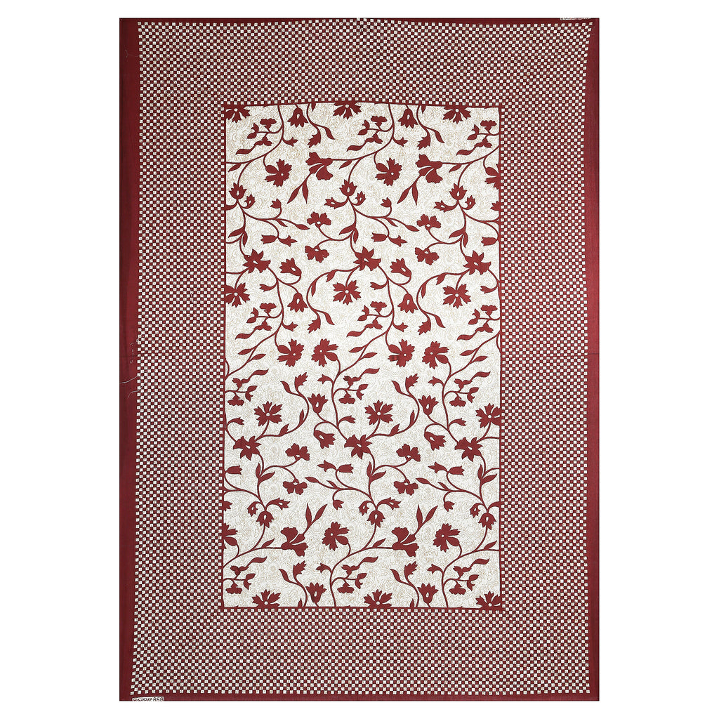 59" Elegant Floral Vine Print 100% Cotton Single Bedsheet with 1 Pillow Cover (60x90)