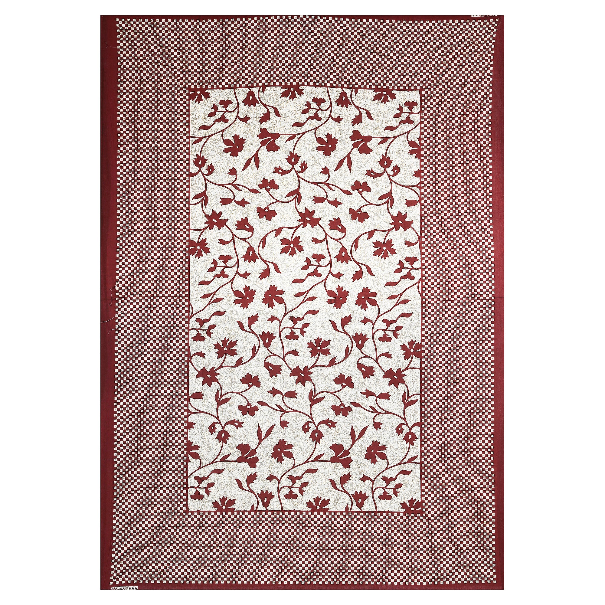 59" Elegant Floral Vine Print 100% Cotton Single Bedsheet with 1 Pillow Cover (60x90)