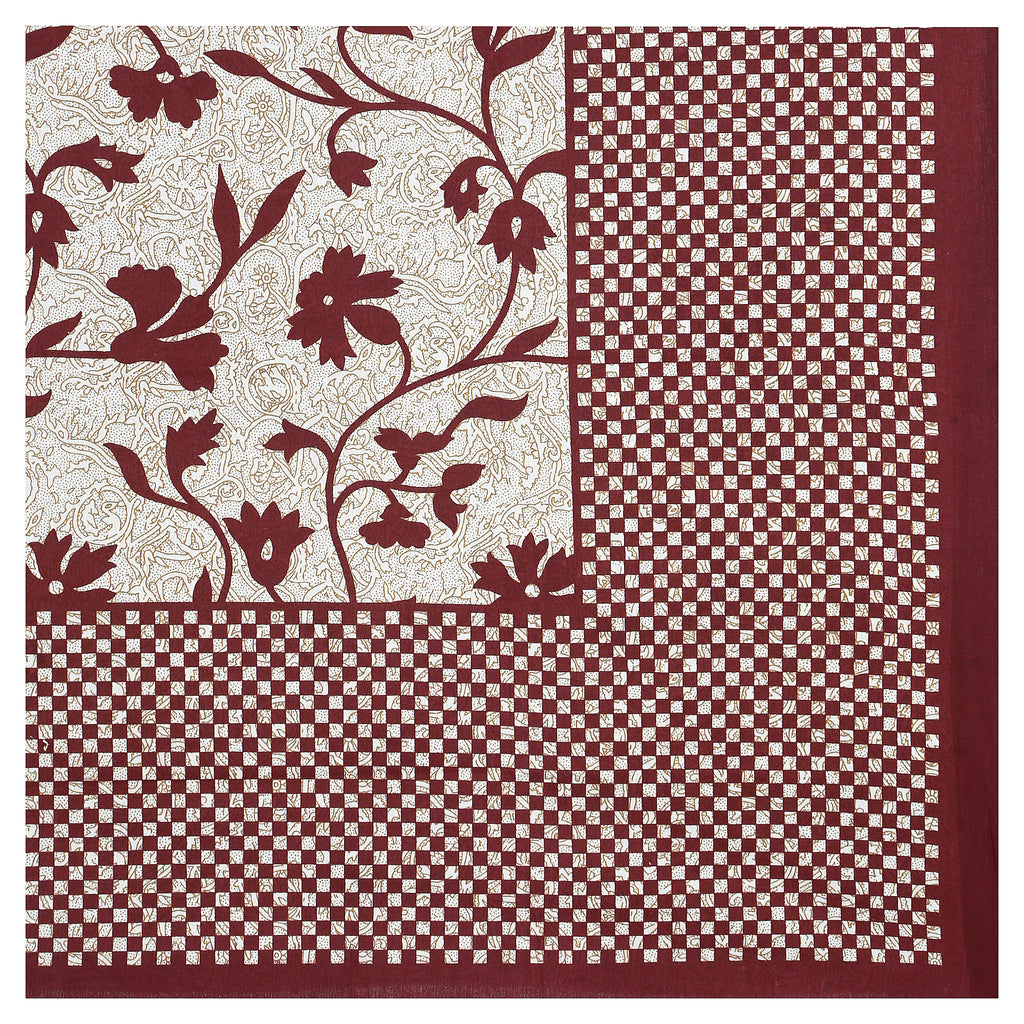 59" Elegant Floral Vine Print 100% Cotton Single Bedsheet with 1 Pillow Cover (60x90)