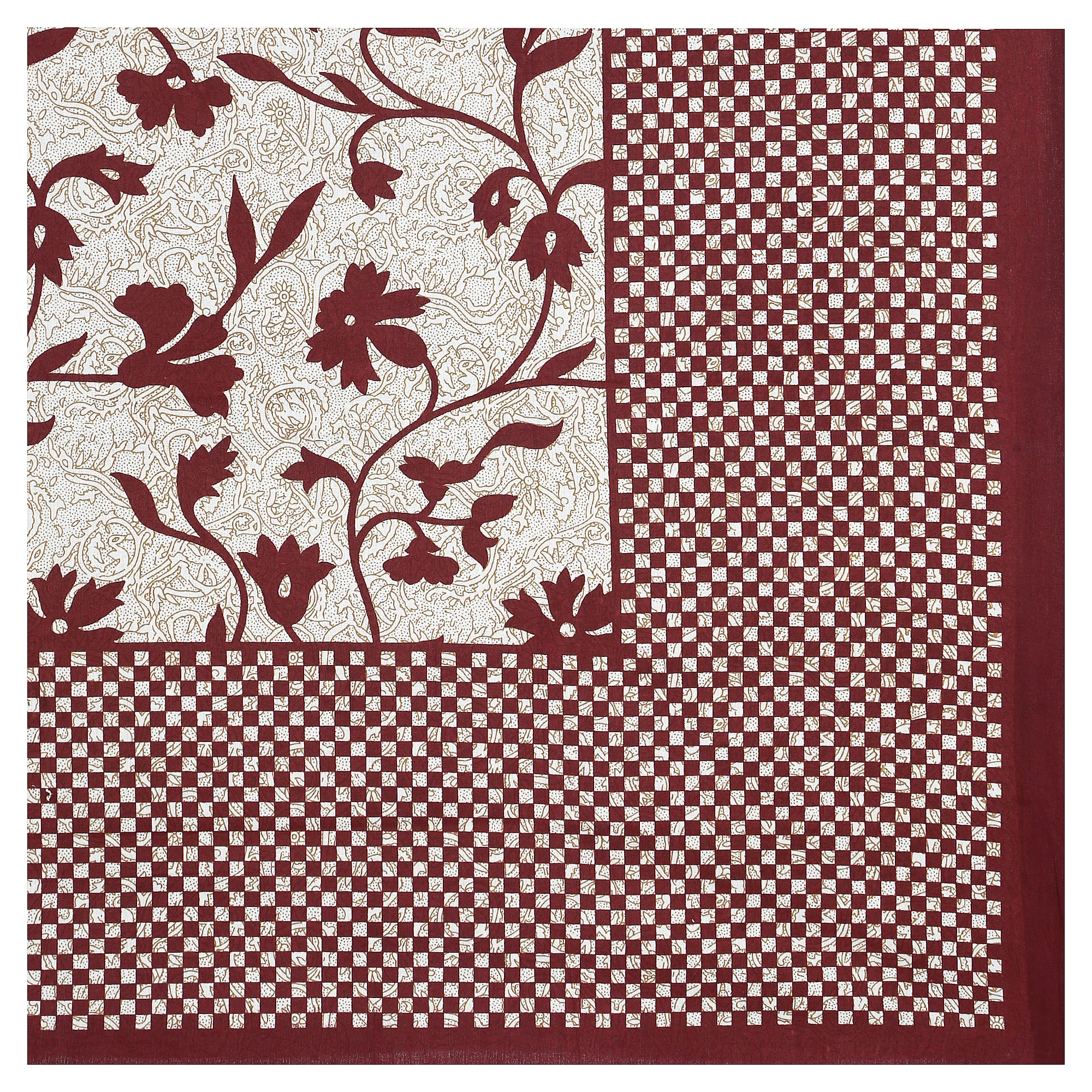 59" Elegant Floral Vine Print 100% Cotton Single Bedsheet with 1 Pillow Cover (60x90)