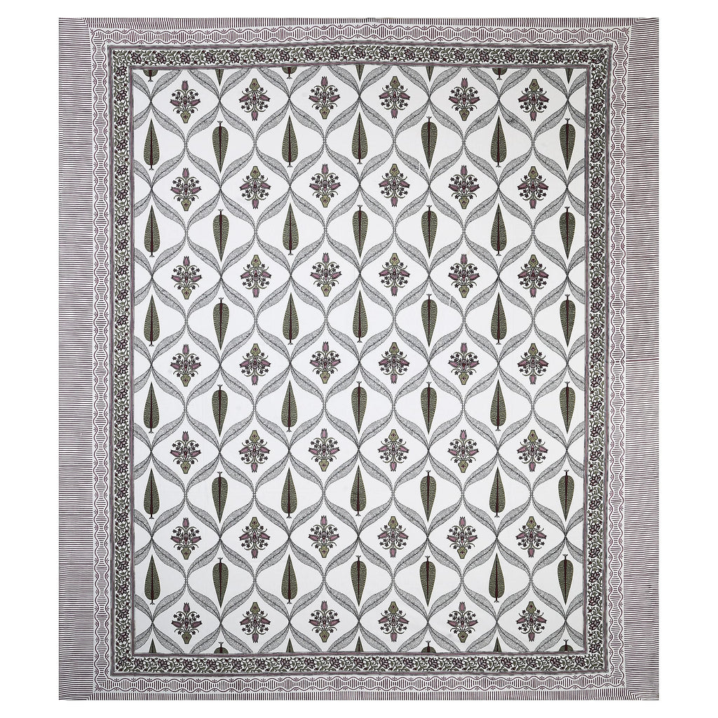 95x108 Viscose Hungama Collection Double Bedsheet with Geometric Floral Patterns & Matching Pillow Covers