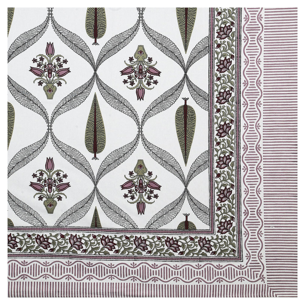 95x108 Viscose Hungama Collection Double Bedsheet with Geometric Floral Patterns & Matching Pillow Covers