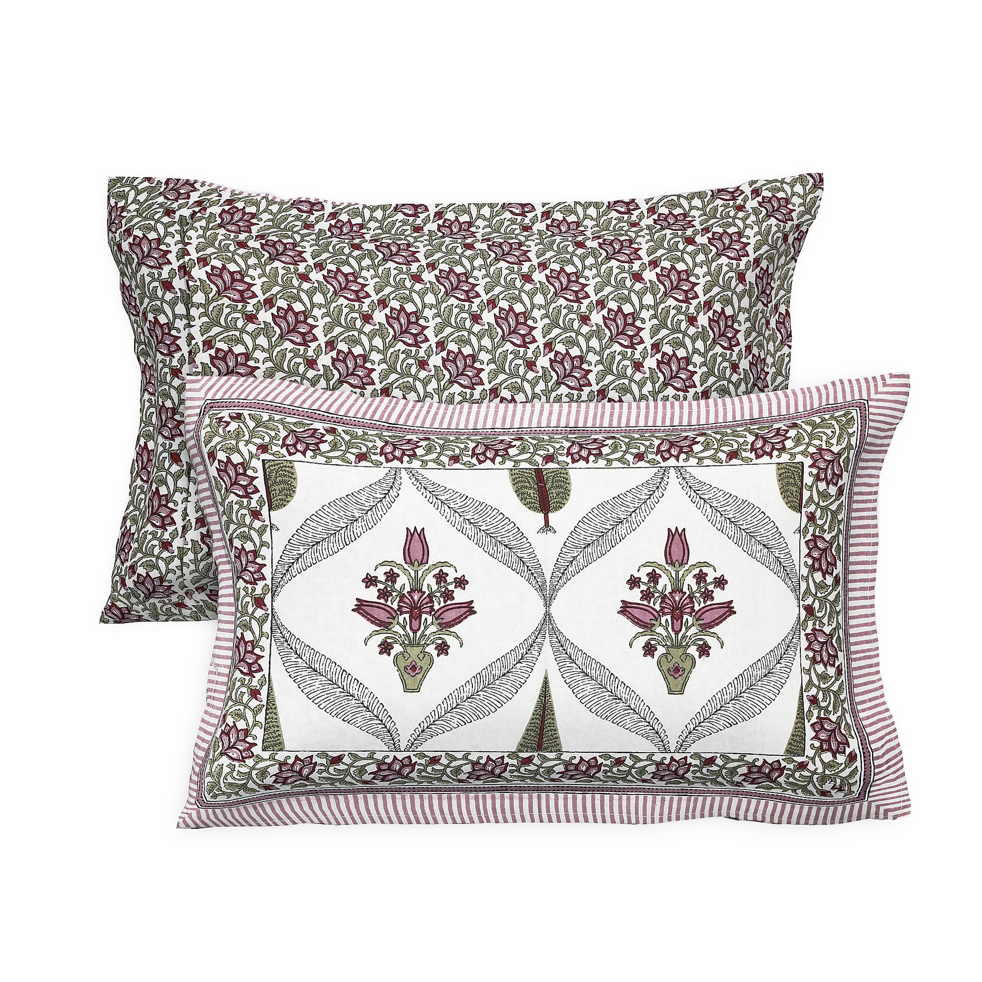95x108 Viscose Hungama Collection Double Bedsheet with Geometric Floral Patterns & Matching Pillow Covers