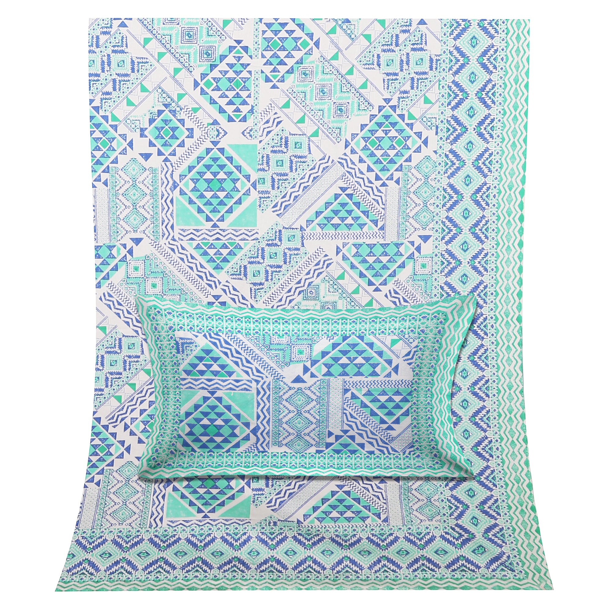 70/100 Artistic Collection 100% Cotton Single Bedsheet with 2 Pillow Covers (70x100)