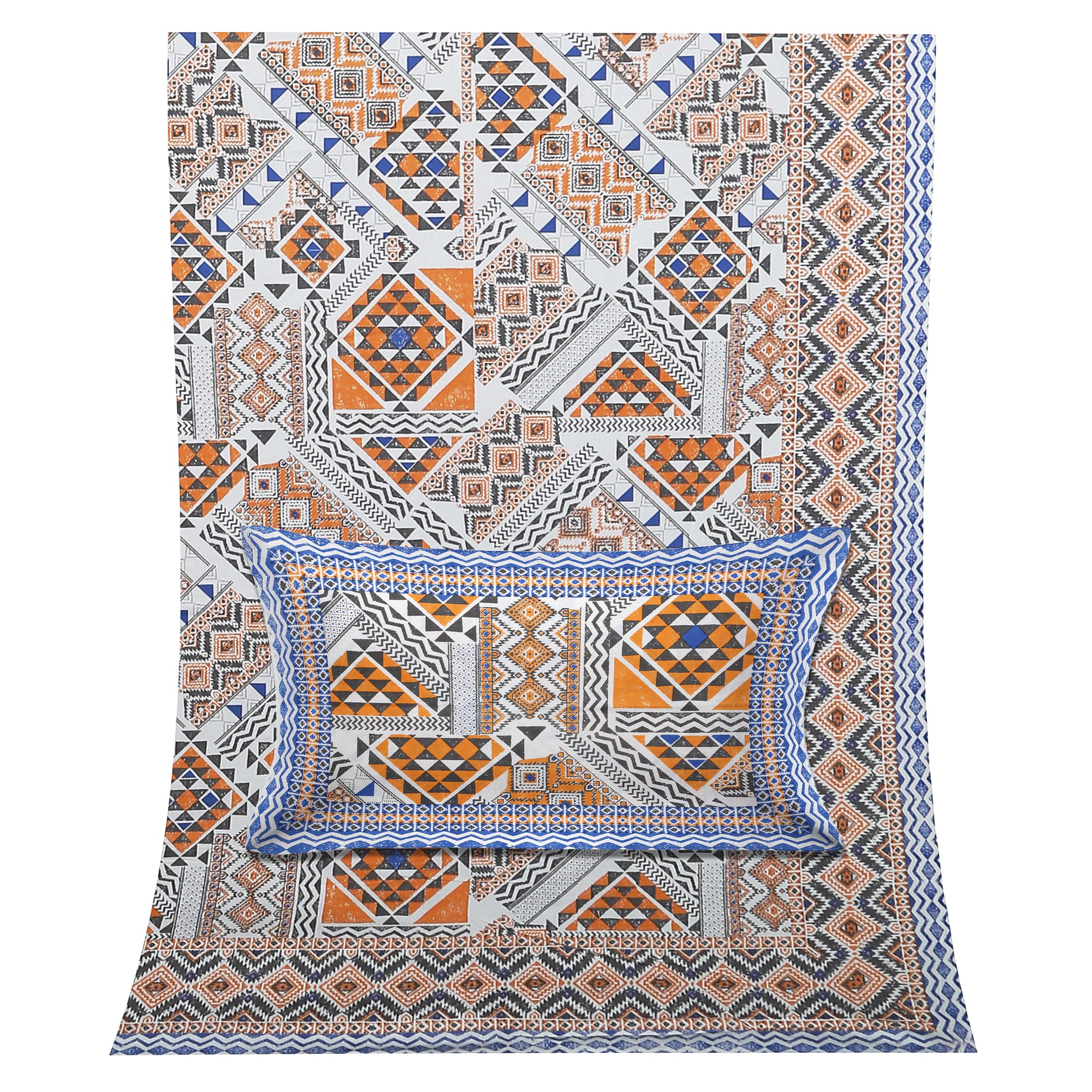 70/100 Artistic Collection 100% Cotton Single Bedsheet with 2 Pillow Covers (70x100)