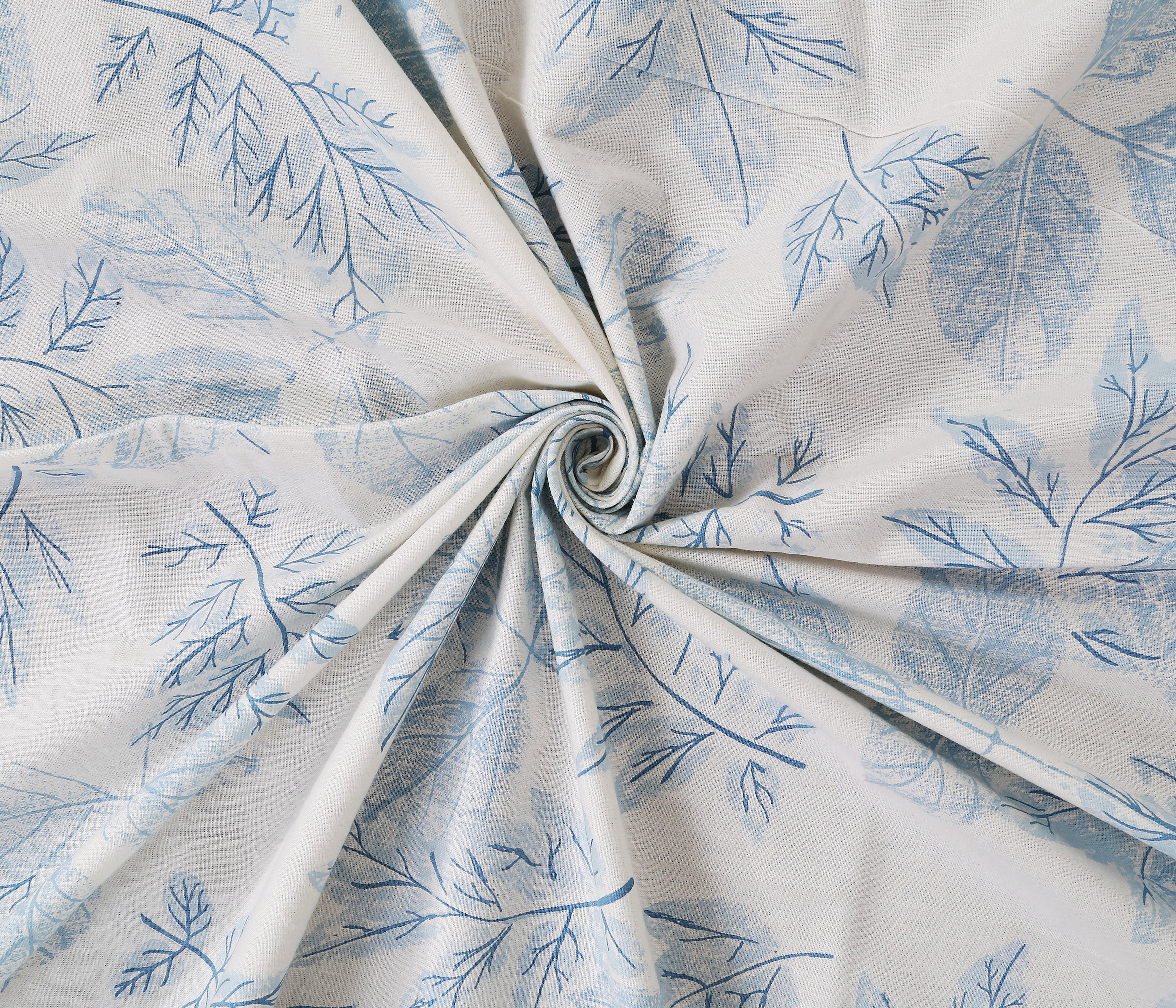 70/100 Elegant Leaf Print Artistic Collection 100% Cotton Single Bedsheet with 2 Pillow Covers (70x100)