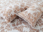 70/100 Elegant Leaf Print Artistic Collection 100% Cotton Single Bedsheet with 2 Pillow Covers (70x100)