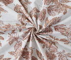 70/100 Elegant Leaf Print Artistic Collection 100% Cotton Single Bedsheet with 2 Pillow Covers (70x100)