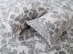 70/100 Elegant Leaf Print Artistic Collection 100% Cotton Single Bedsheet with 2 Pillow Covers (70x100)