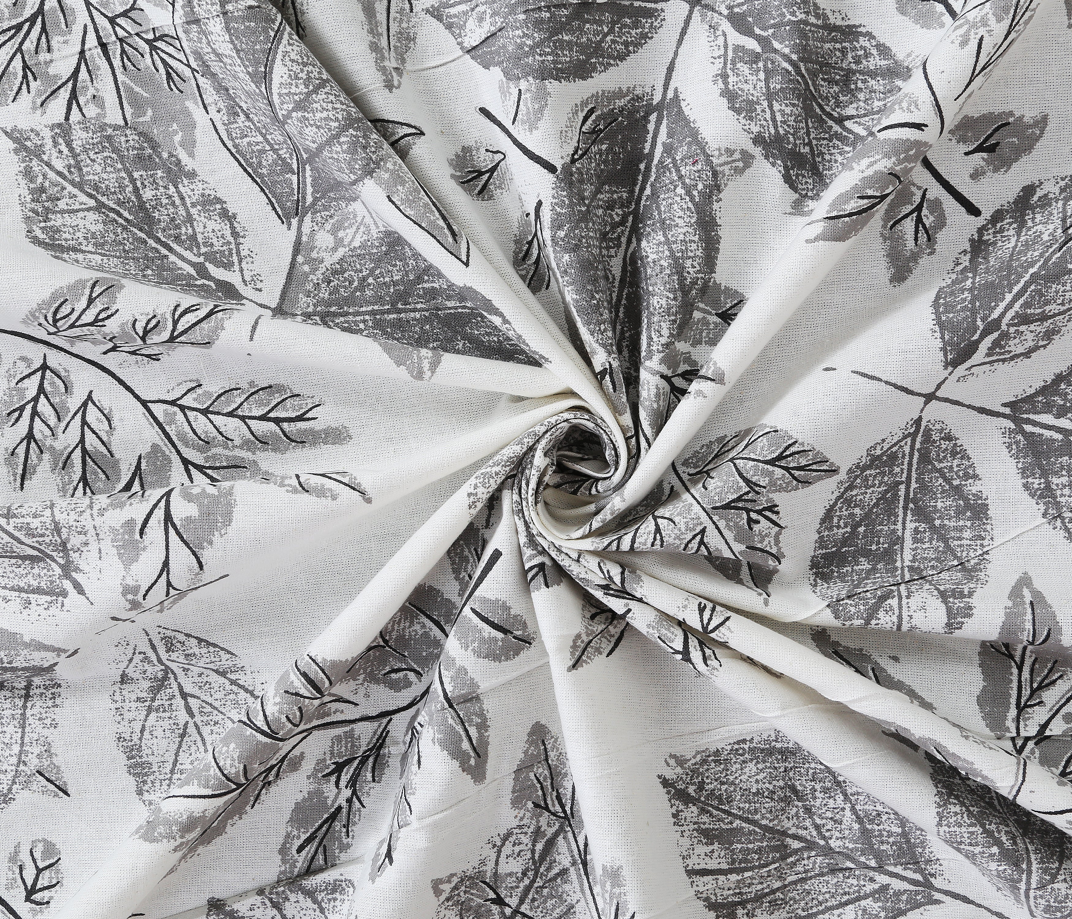 70/100 Elegant Leaf Print Artistic Collection 100% Cotton Single Bedsheet with 2 Pillow Covers (70x100)