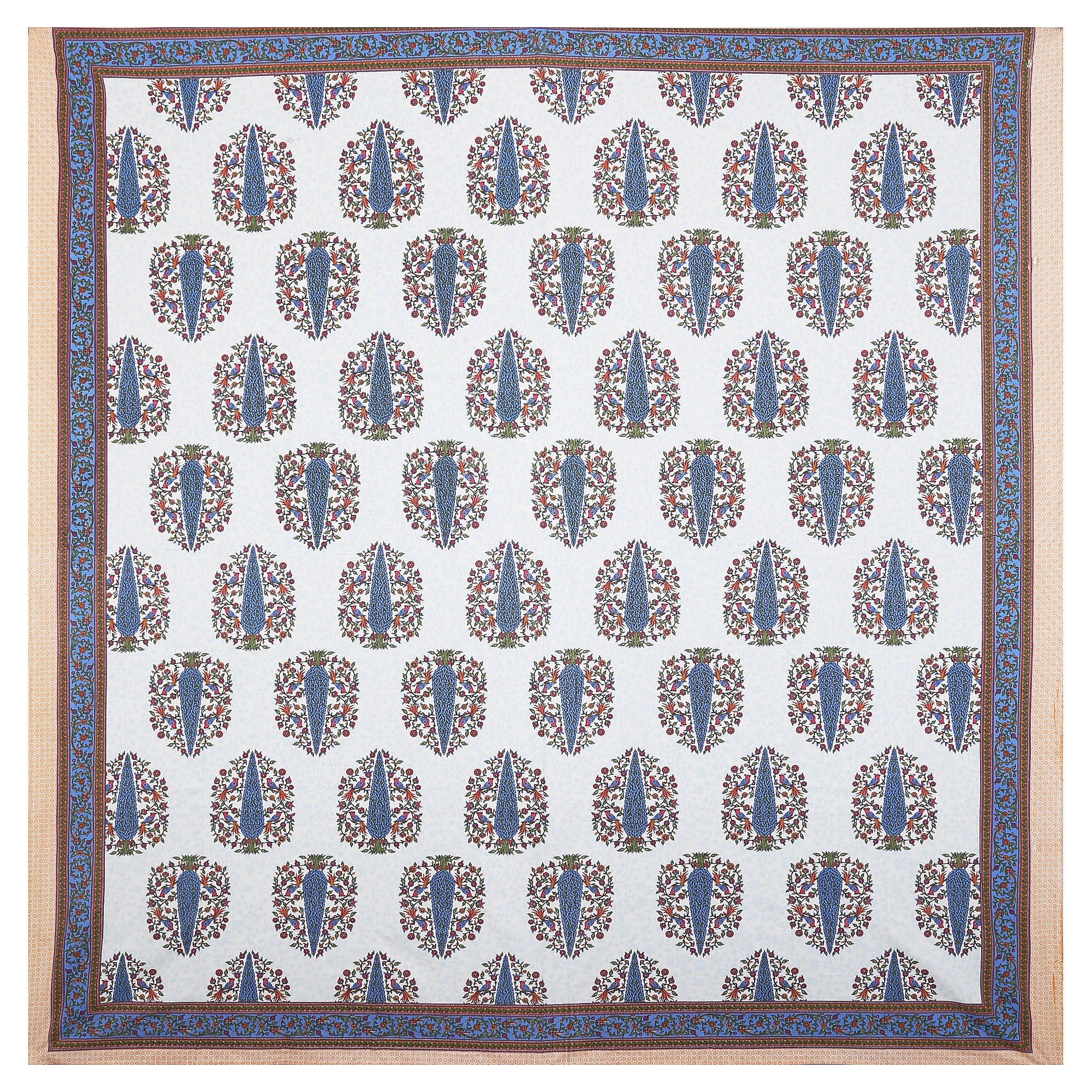 70/100 Royal Tree Motif Artistic Collection 100% Cotton Single Bedsheet with 2 Pillow Covers (70x100)