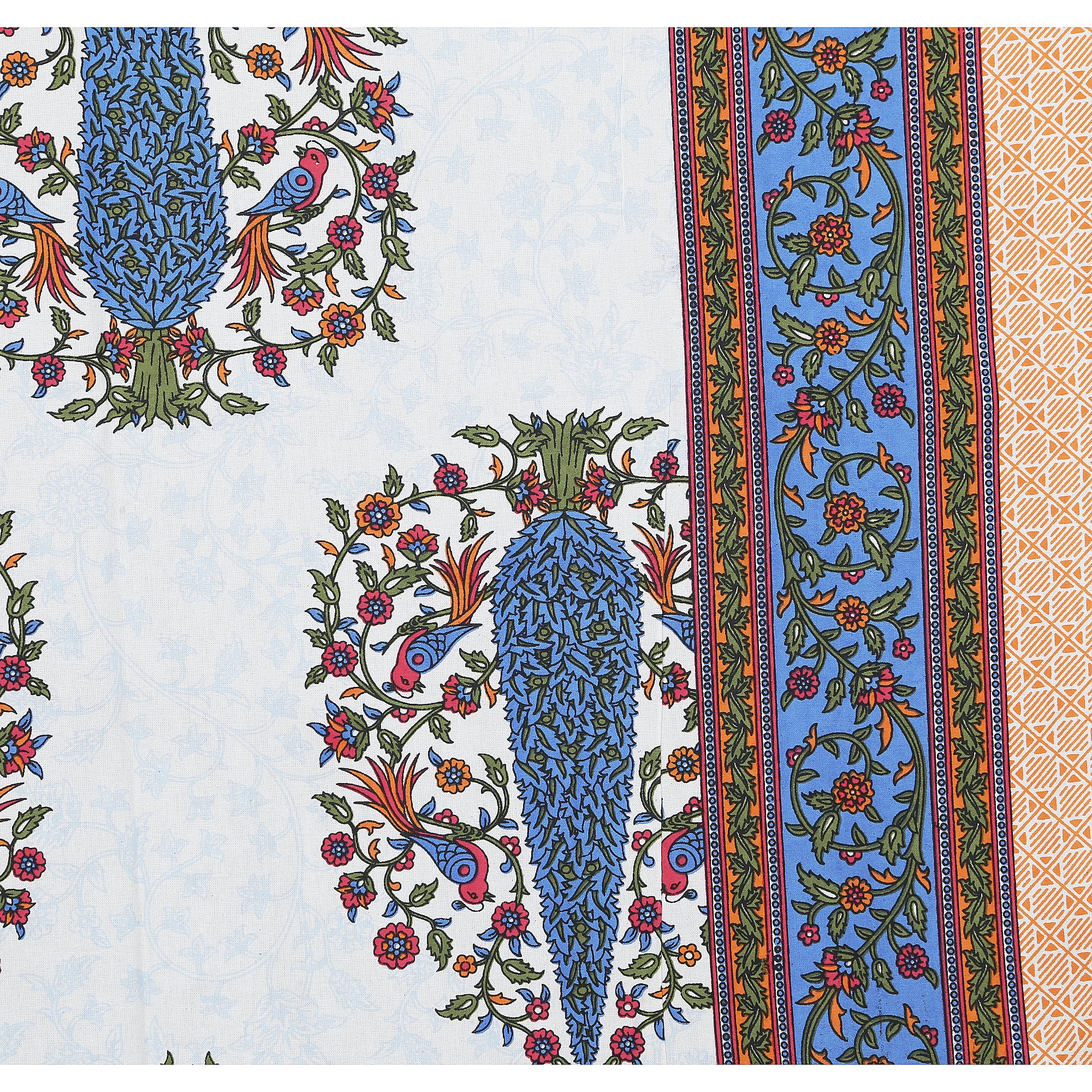 70/100 Royal Tree Motif Artistic Collection 100% Cotton Single Bedsheet with 2 Pillow Covers (70x100)