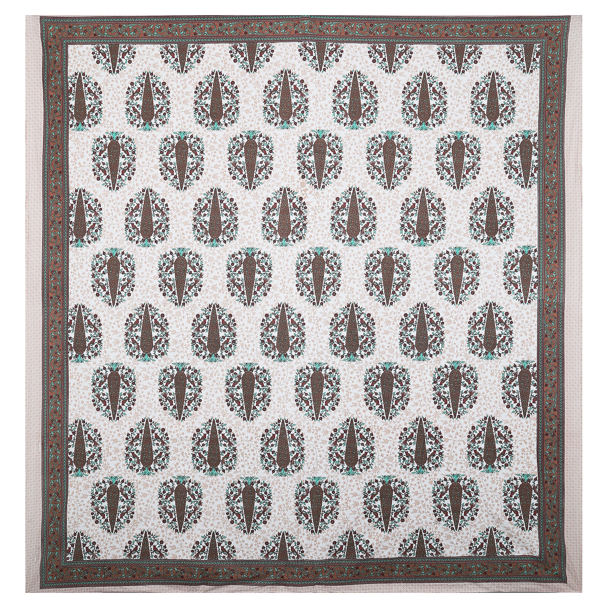 70/100 Royal Tree Motif Artistic Collection 100% Cotton Single Bedsheet with 2 Pillow Covers (70x100)