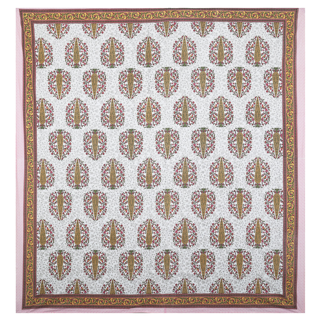 70/100 Royal Tree Motif Artistic Collection 100% Cotton Single Bedsheet with 2 Pillow Covers (70x100)