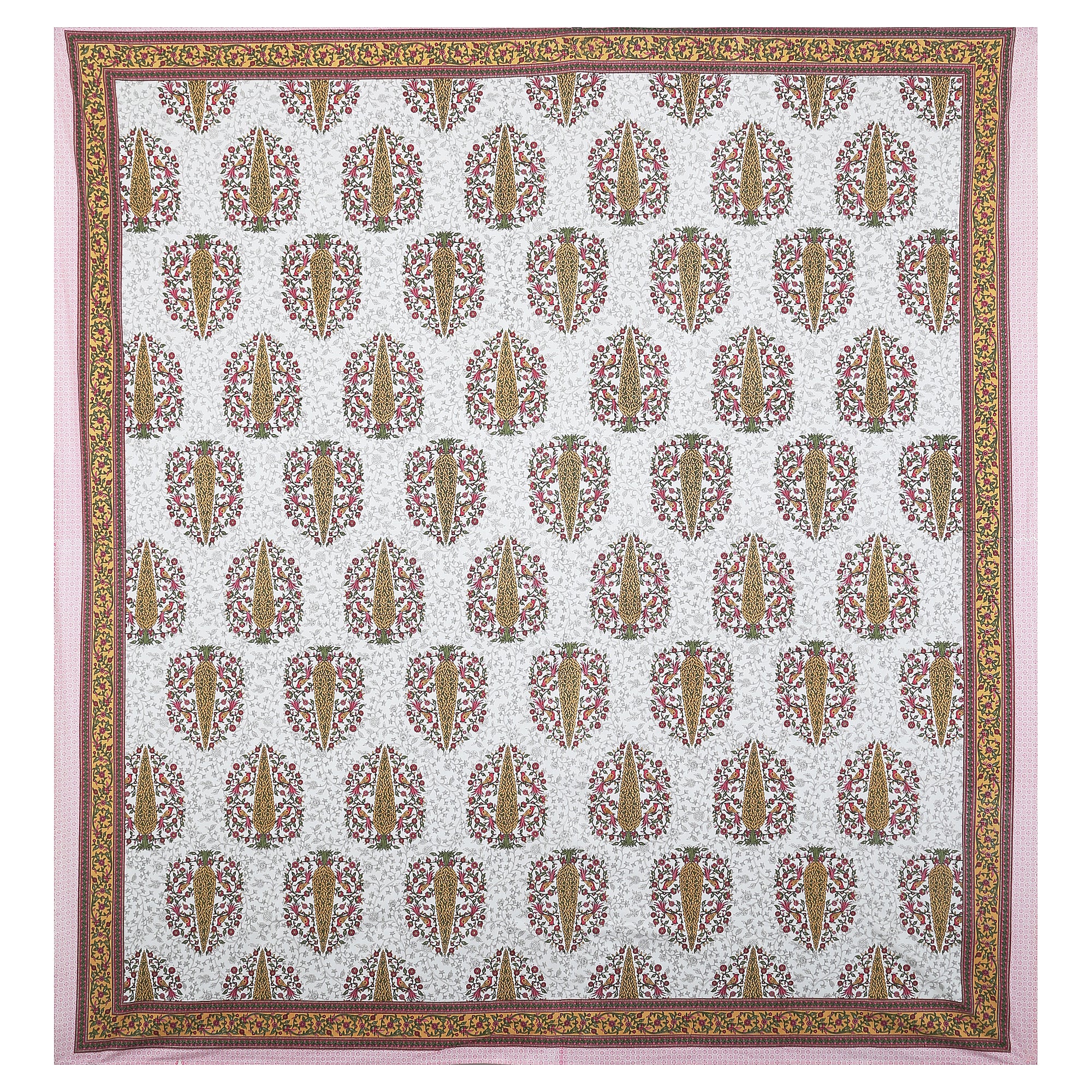 70/100 Royal Tree Motif Artistic Collection 100% Cotton Single Bedsheet with 2 Pillow Covers (70x100)