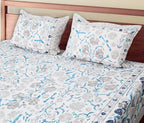 70/100 Floral Harmony Artistic Collection 100% Cotton Single Bedsheet with 2 Pillow Covers (70x100)