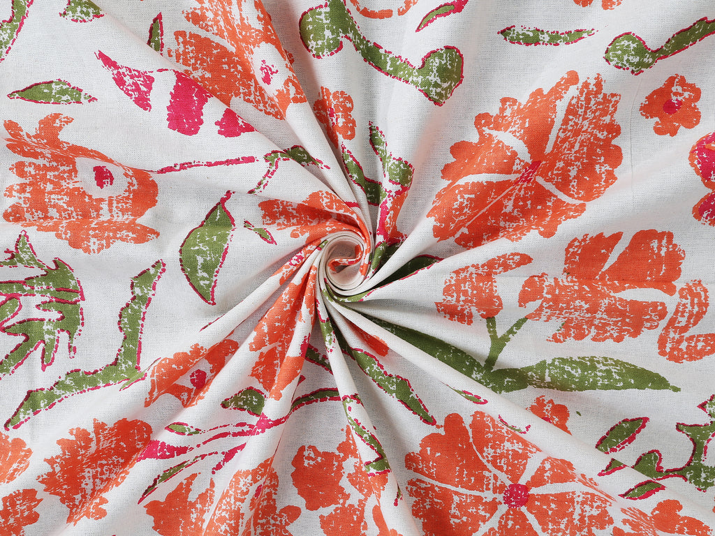 70/100 Floral Harmony Artistic Collection 100% Cotton Single Bedsheet with 2 Pillow Covers (70x100)