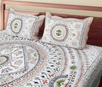 70/100 Mandala Charm Artistic Collection 100% Cotton Single Bedsheet with 2 Pillow Covers (70x100)